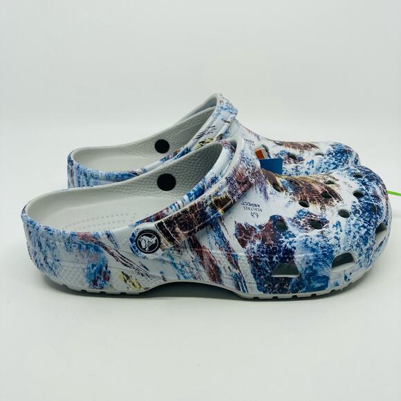 Crocs Realtree Aspect Camo Clogs Mens 9 Womens 11 Blue Brown Camouflage New - Picture 1 of 8